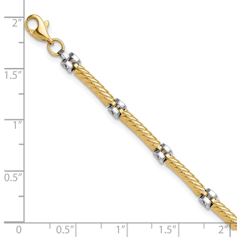 10K Two-tone Polished Fancy Link Bracelet