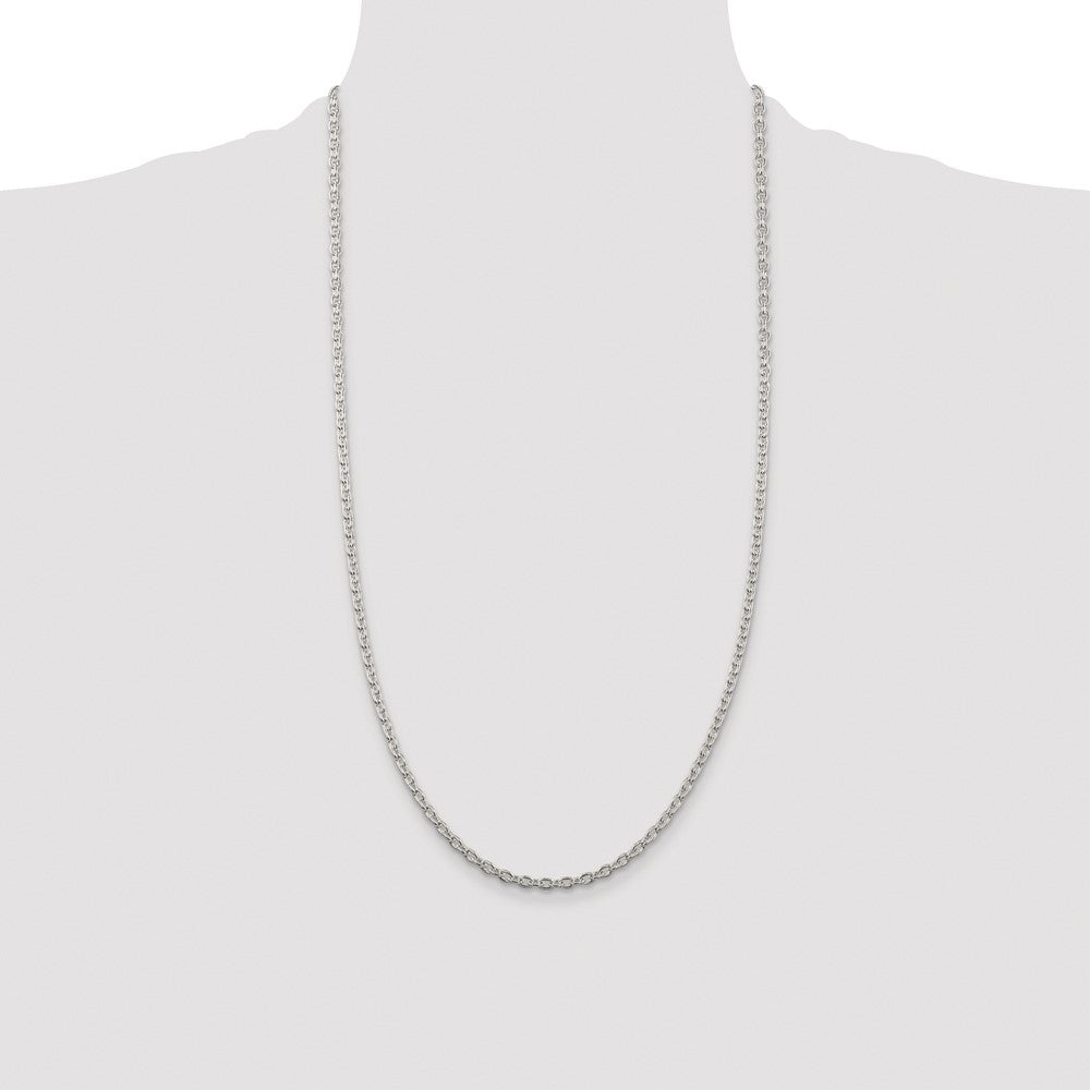 Sterling Silver Rhodium-plated 3.5mm Cable Chain