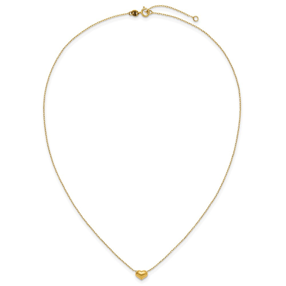 14k Madi K Small Hollow Heart w/ Chain and 1in ext. Necklace