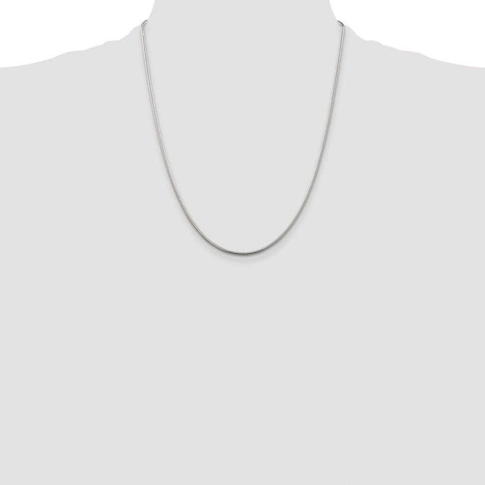 Sterling Silver Rhodium-plated 1.75mm Snake Chain