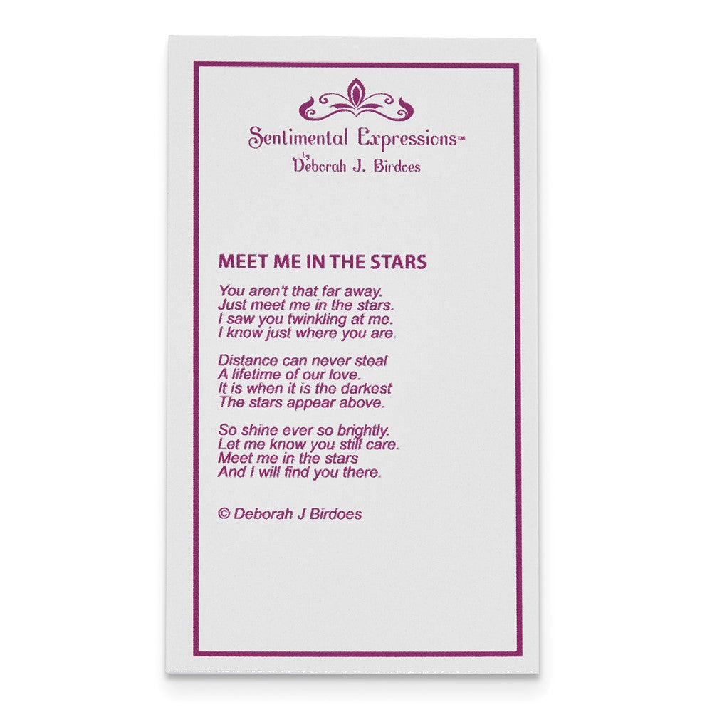 Sentimental Expressions Sterling Silver Rhodium-plated Antiqued Meet Me In The Stars 18 Inch Ash Holder Necklace 18 Inches