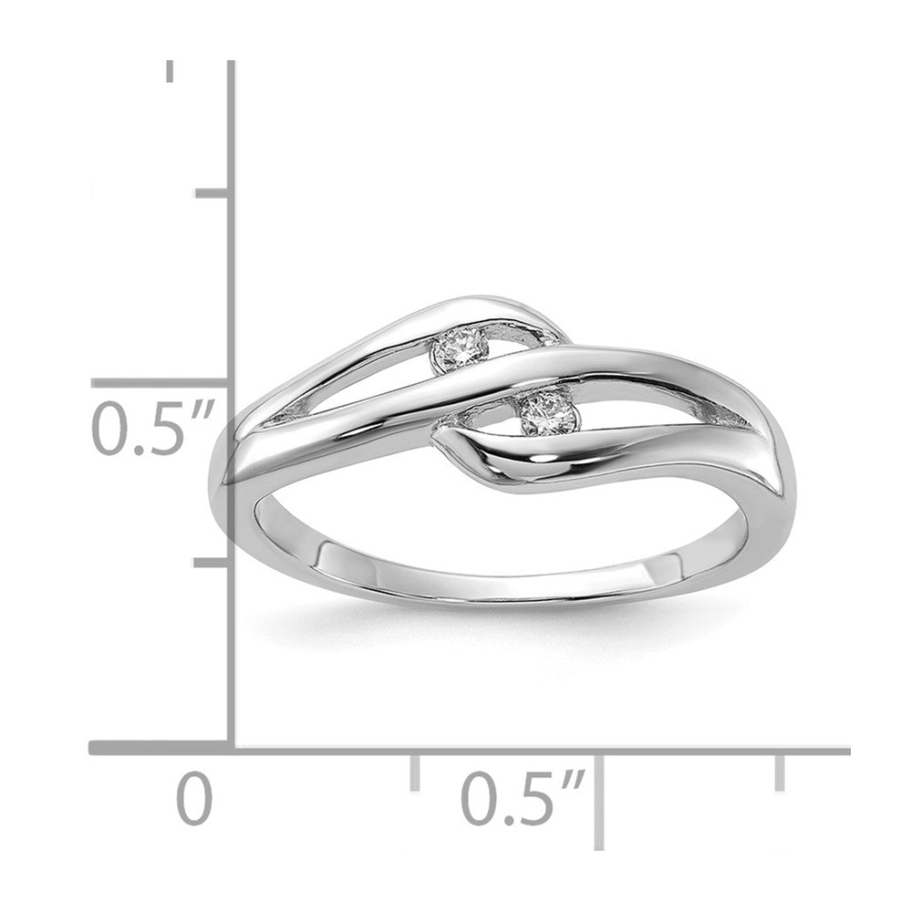 Sterling Silver Polished Fancy Diamond Ring