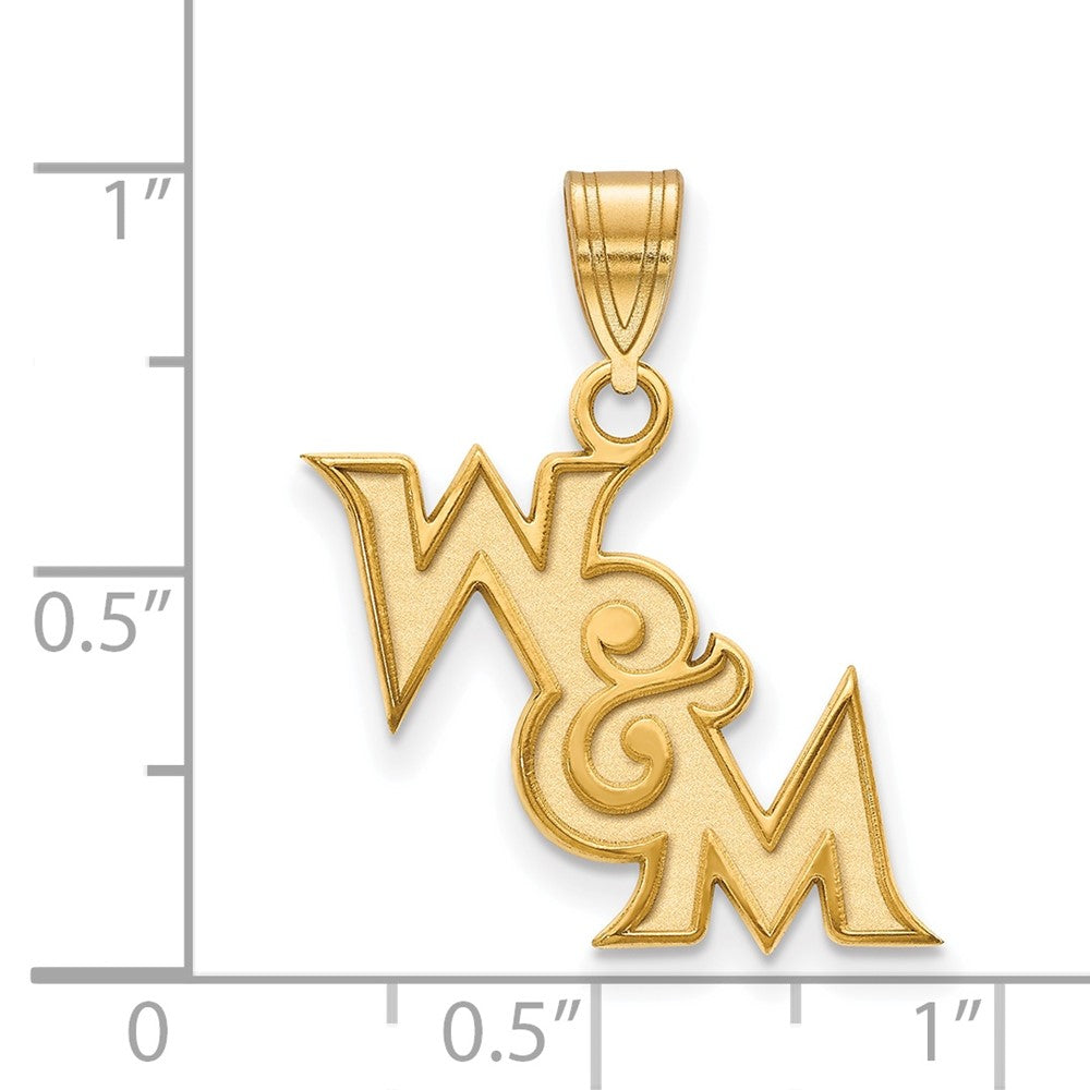 Sterling Silver Gold-plated LogoArt College of William and Mary Medium Pendant
