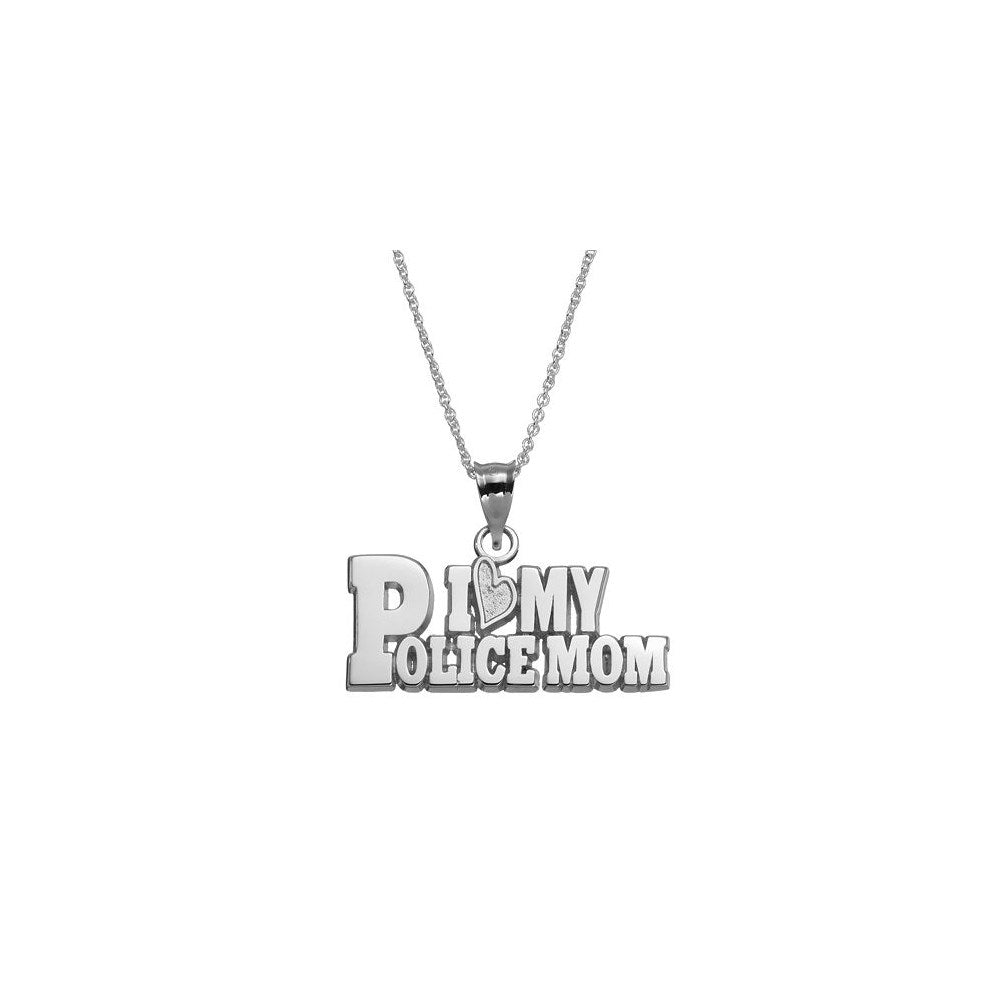 SS I LOVE MY POLICE MOM .5 x 1 1MM ROLO CHAIN