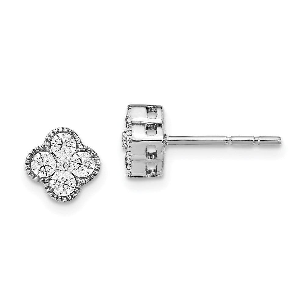 10kw Diamond Bloom Post Earrings