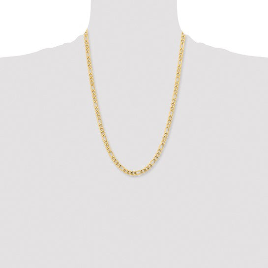 Chisel Stainless Steel Polished Yellow IP-plated 6.3mm 24 inch Figaro Chain
