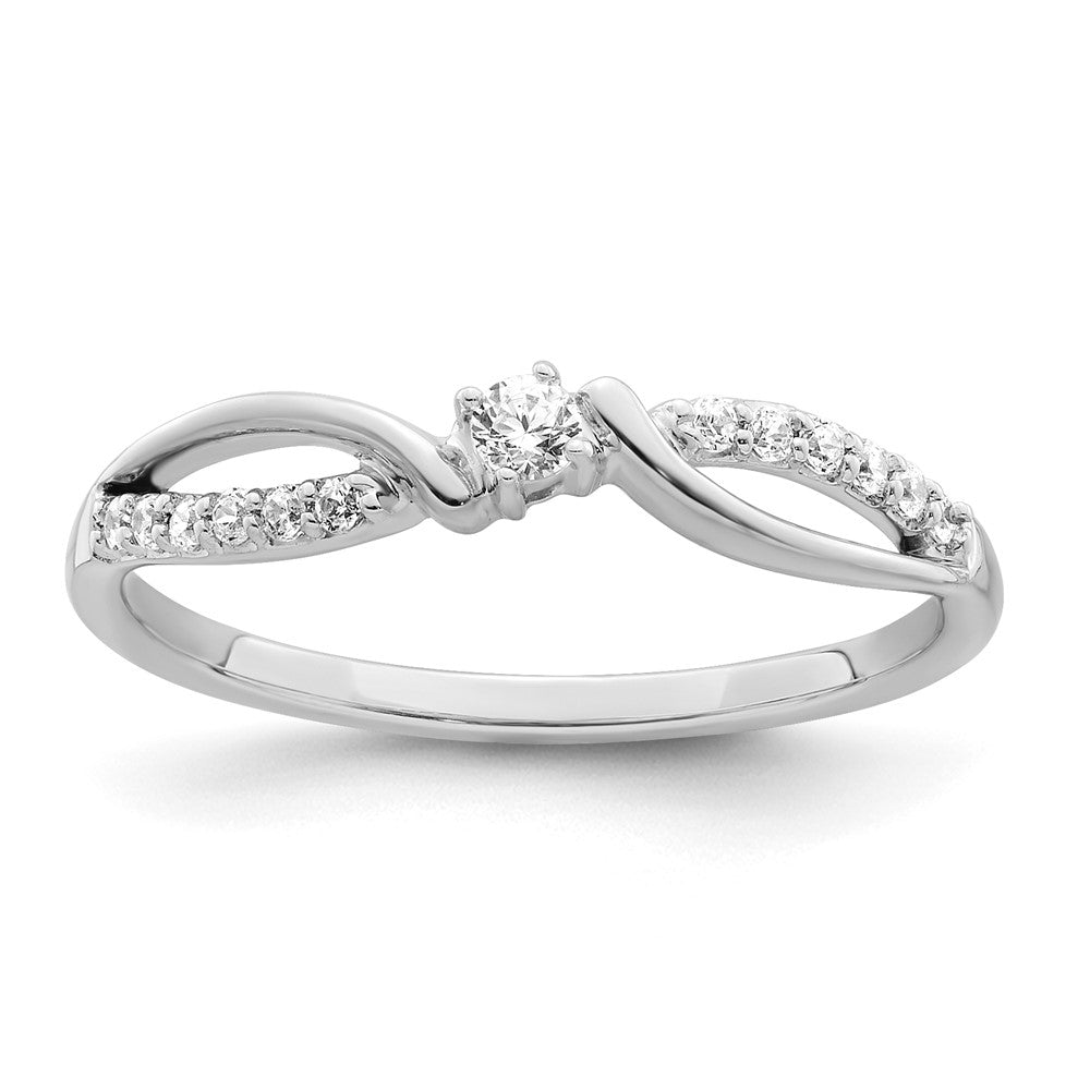 10k WG Diamond Ring 1 - .05 RD, 12 - 125' RD DIAS. - Dia:RDG