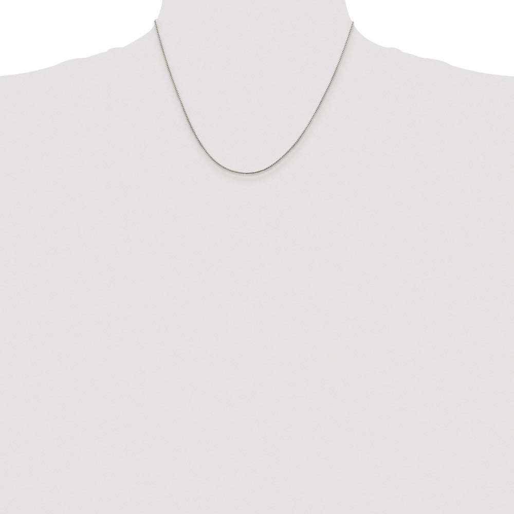 Sterling Silver Rhodium-plated 1mm Round Box Chain