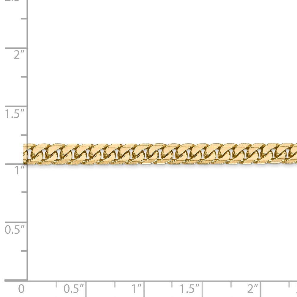 14K 8 inch 4.3mm Solid Miami Cuban Link with Lobster Clasp Bracelet