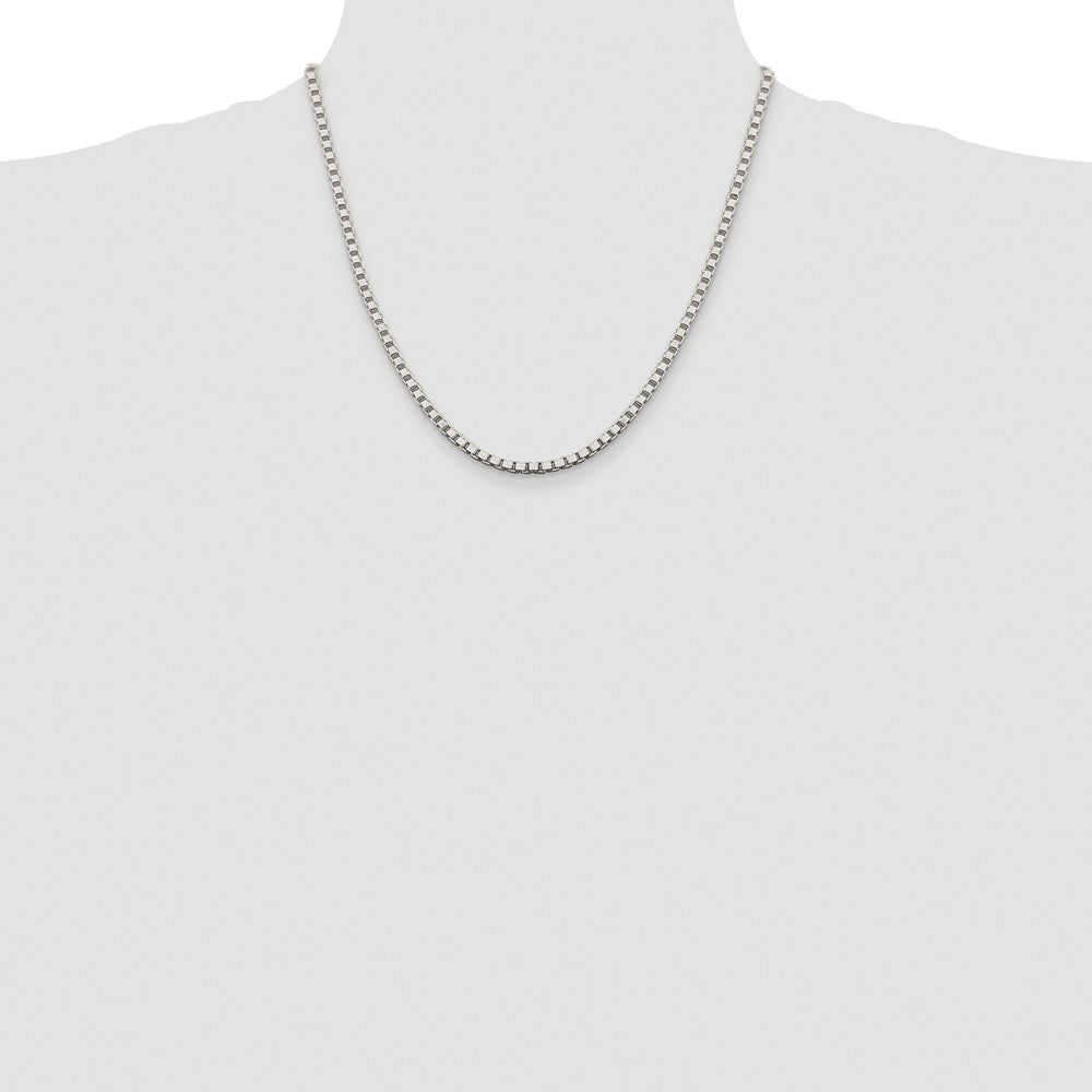 Sterling Silver Rhodium-plated 3.25mm Box Chain