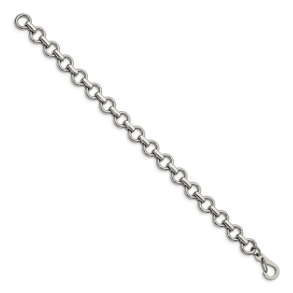 Stainless Steel Polished Circle Link 8.25in Bracelet 8.25 inches