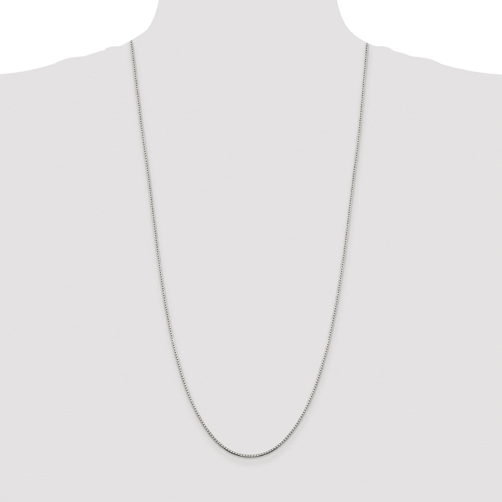 Sterling Silver Rhodium-plated 1.5mm 8 Sided Diamond-cut Box Chain