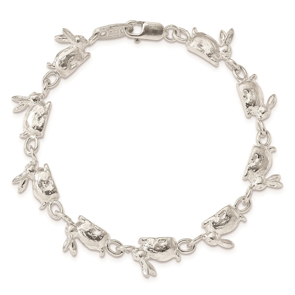 Sterling Silver Rabbits Bracelet 7 inches