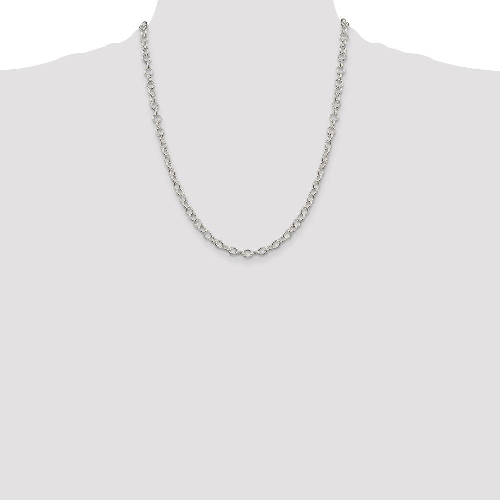 Sterling Silver 5.3mm Oval Cable Chain 22 Inches