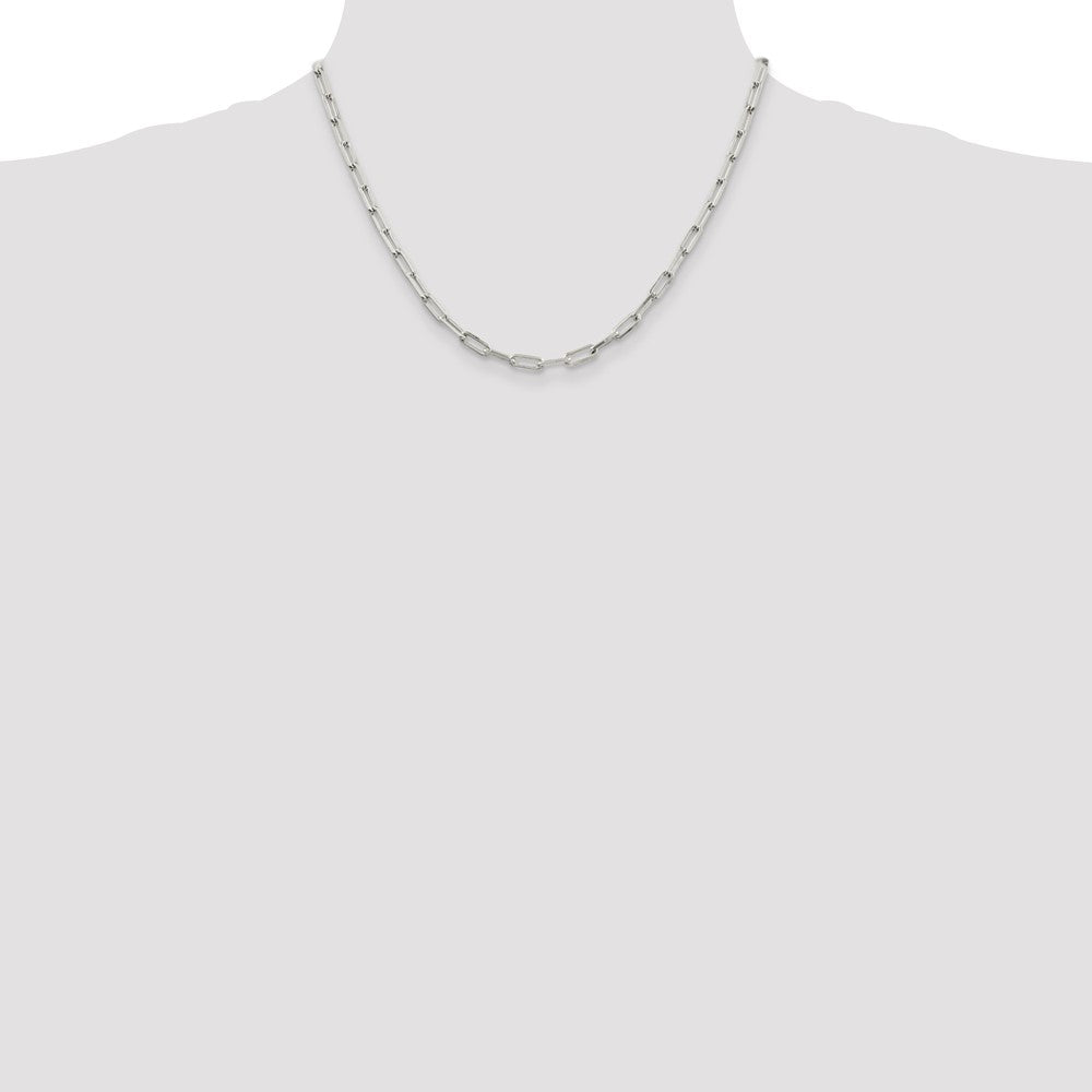 Sterling Silver 4.25mm Elongated Open Link Chain 18 Inches