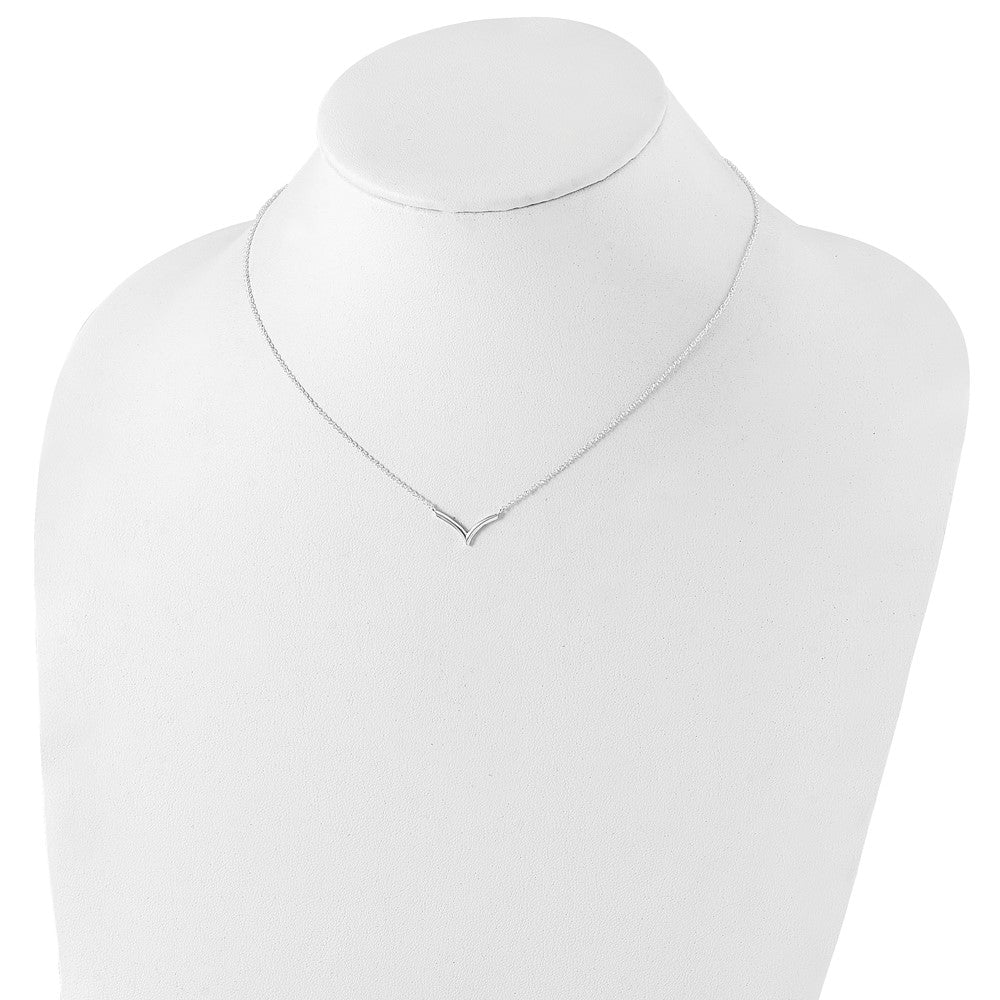 Sterling Silver Polished V-Shape Necklace 16 Inches