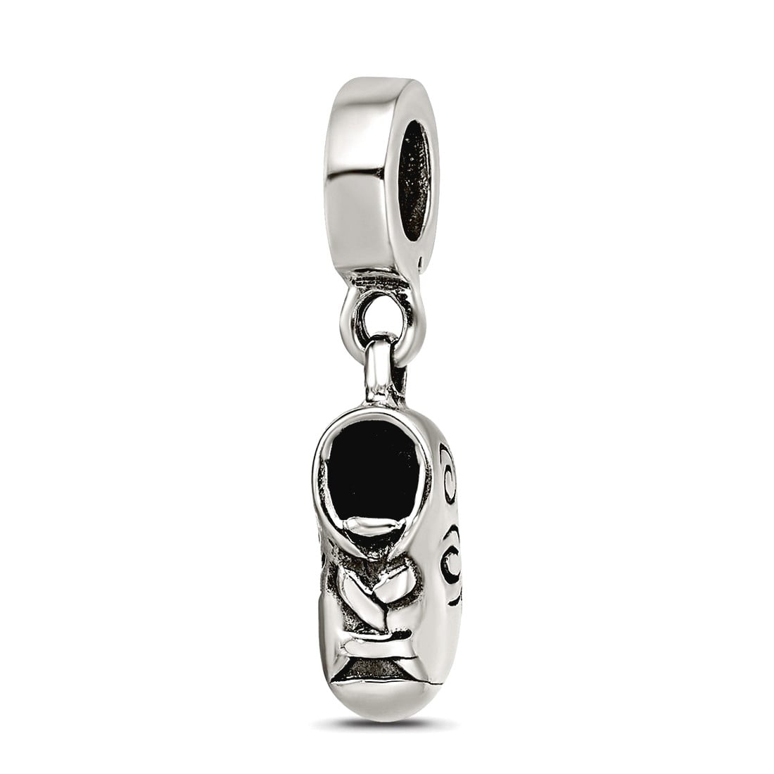 Sterling Silver Reflections Baby Shoe Dangle Bead