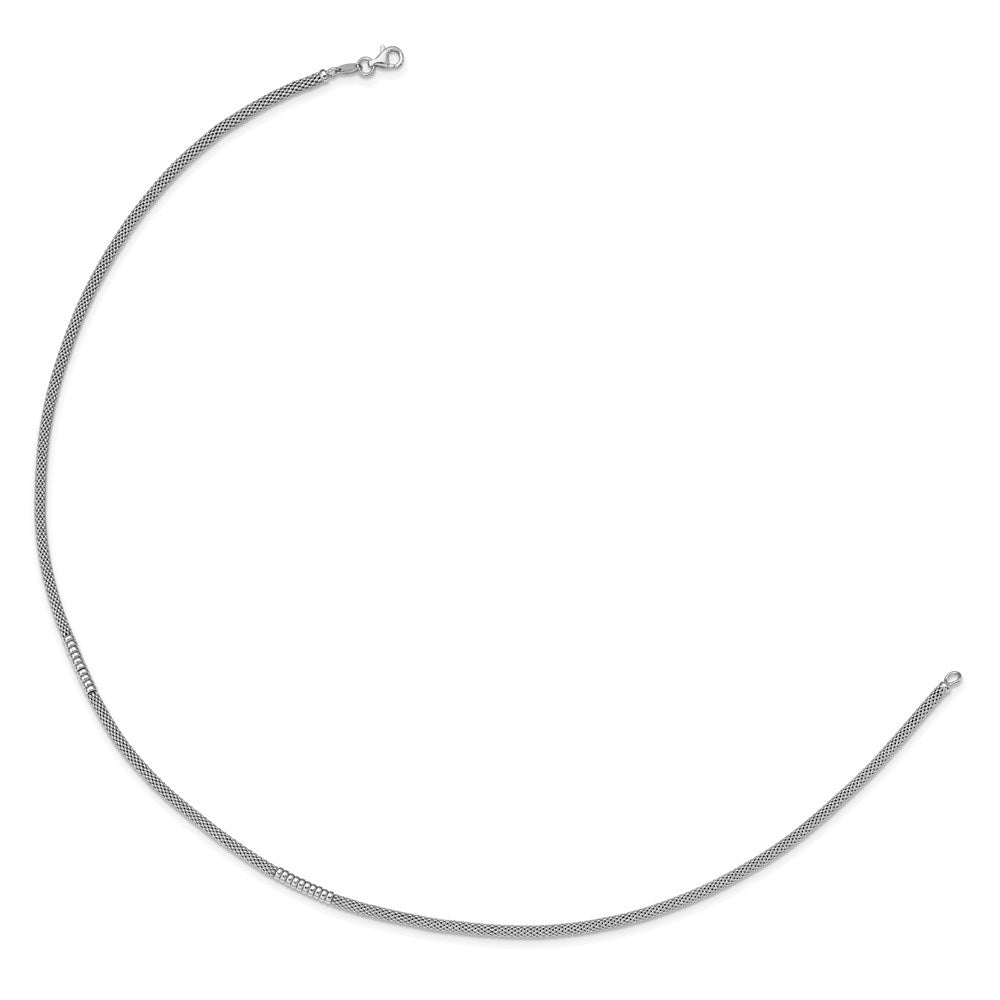 Sterling Silver 3mm Corona Chain & Beads Necklace