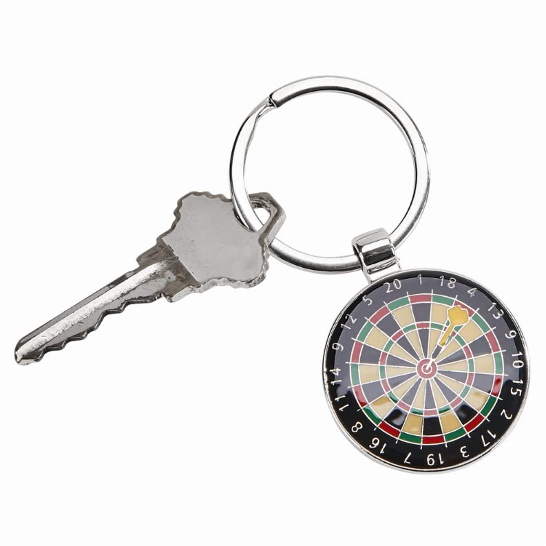 Nickel-plated Dart Board Key Chain Q-GM21771