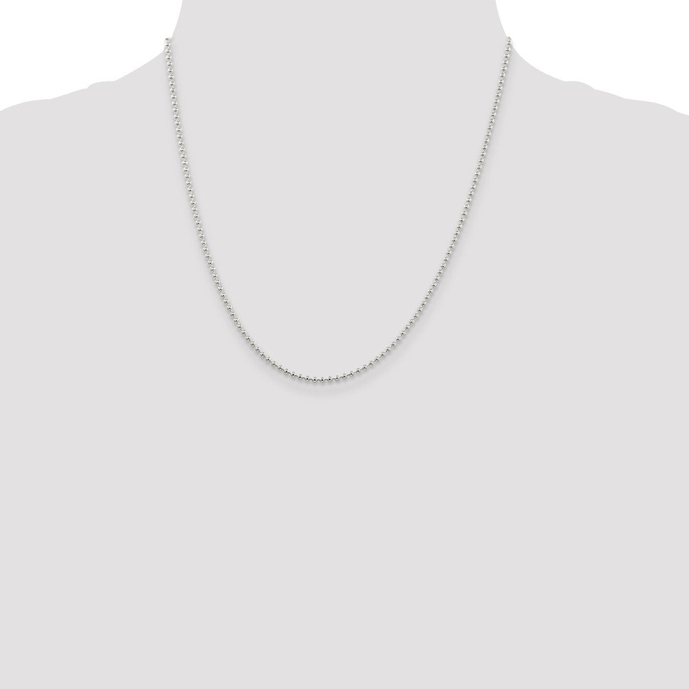 Sterling Silver 2mm Beaded Chain 20 Inches