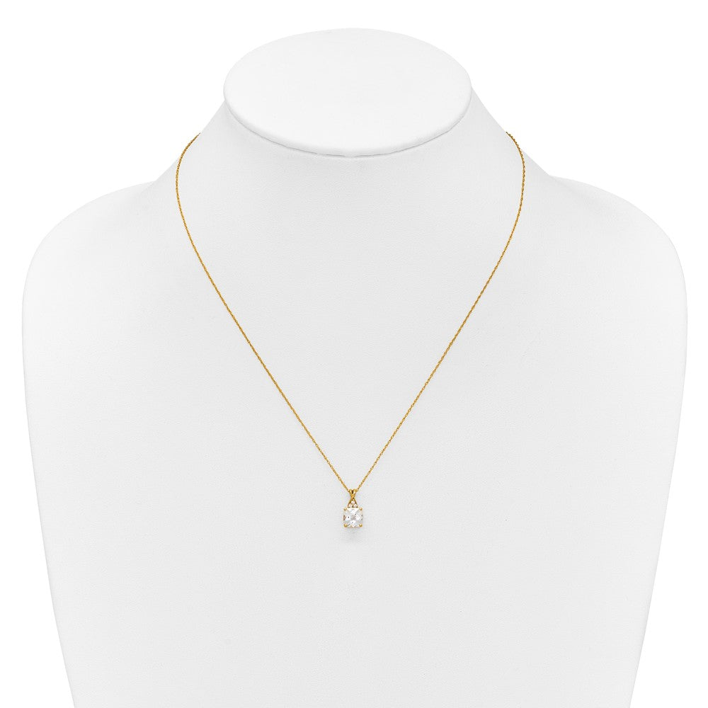 14K YG Checkboard Sim April & Dia Necklace Stone:A Dia:RDHACC-round I4