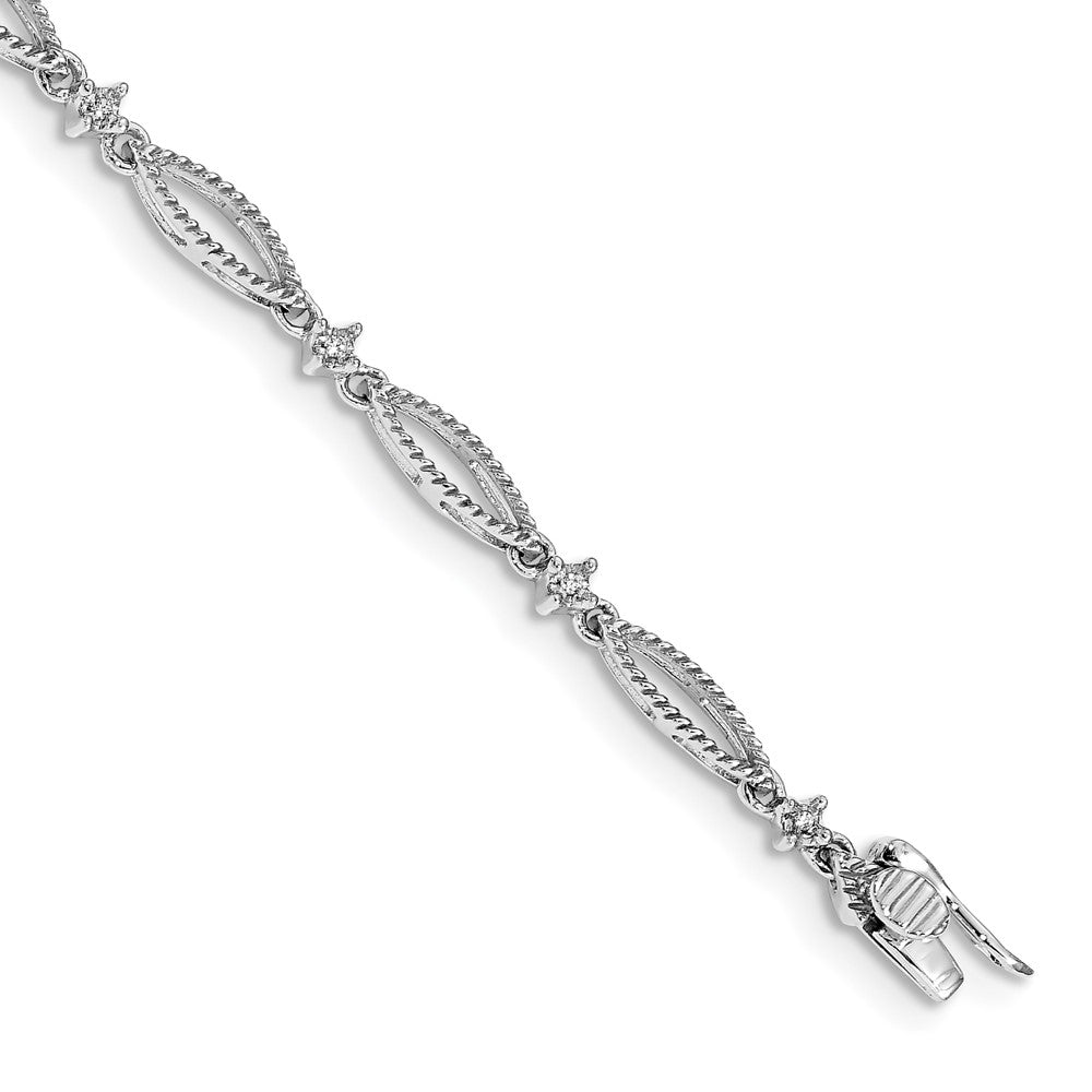 14k White Gold Diamond Bracelet 7 inches