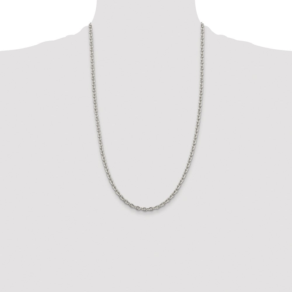Sterling Silver Rhodium-plated 4.5mm Cable Chain