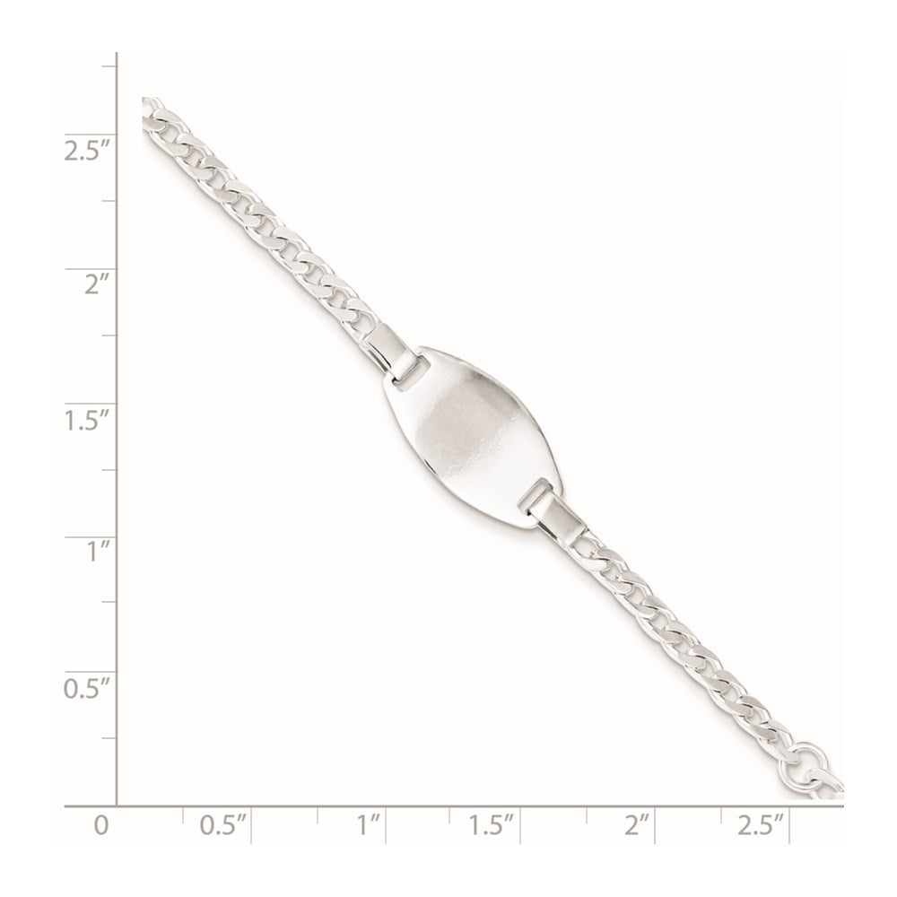 Sterling Silver Childrens 5in Plus 1in Ext ID Bracelet 6 inches