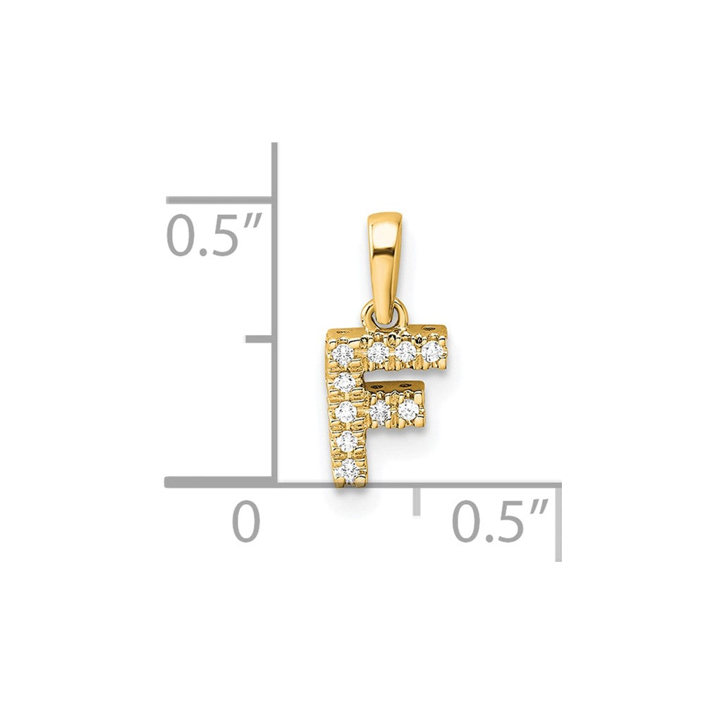 14K Diamond Letter F Initial with Bail Pendant