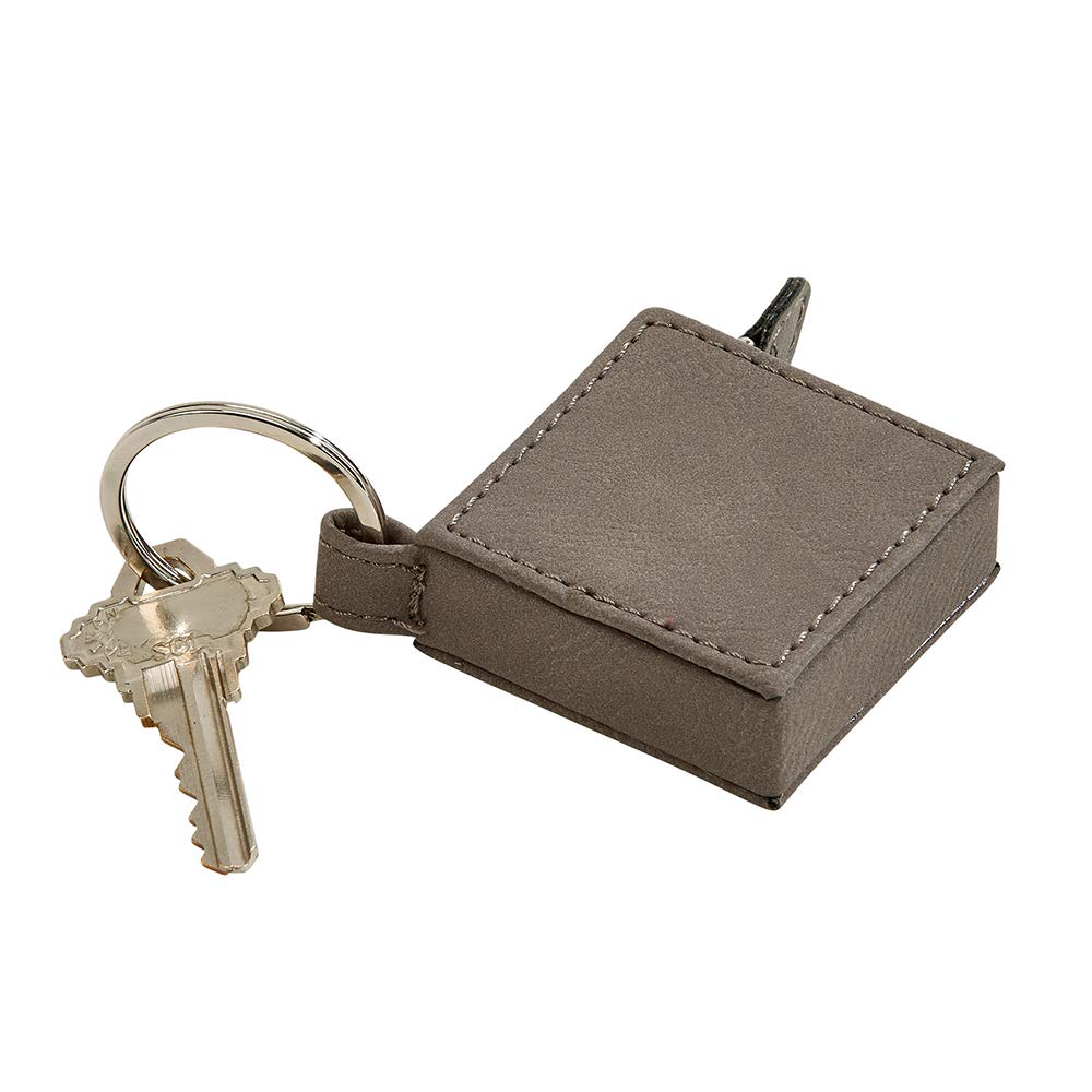 Creative Gifts International 002337 Leatherette Tape Measure Key Chain, Grey