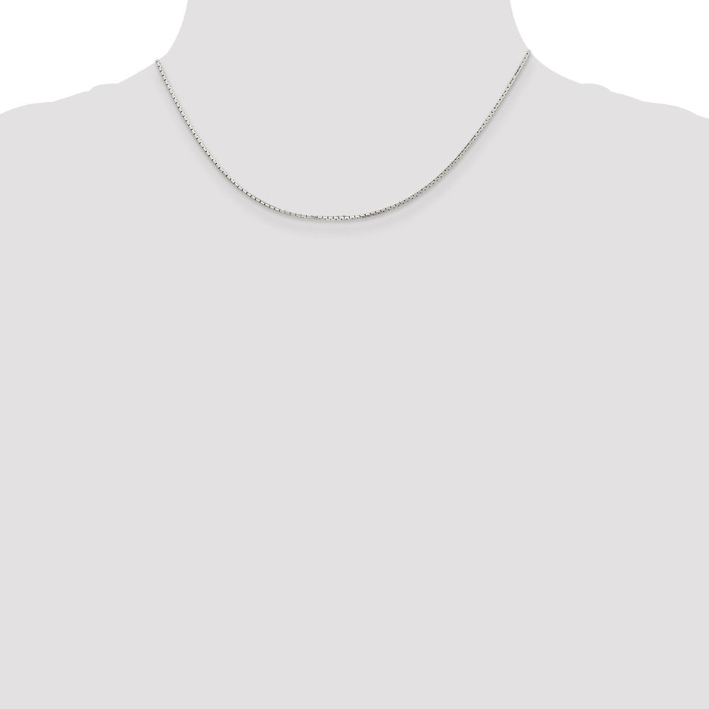 Sterling Silver 1.2mm 8 Sided Diamond-cut Mirror Box Chain 16 Inches