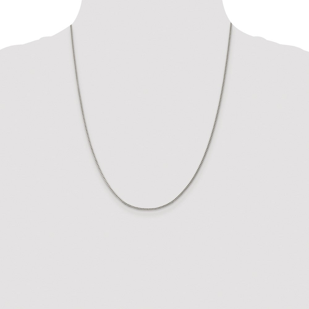 Sterling Silver Rhodium-plated 1.5mm Curb Chain