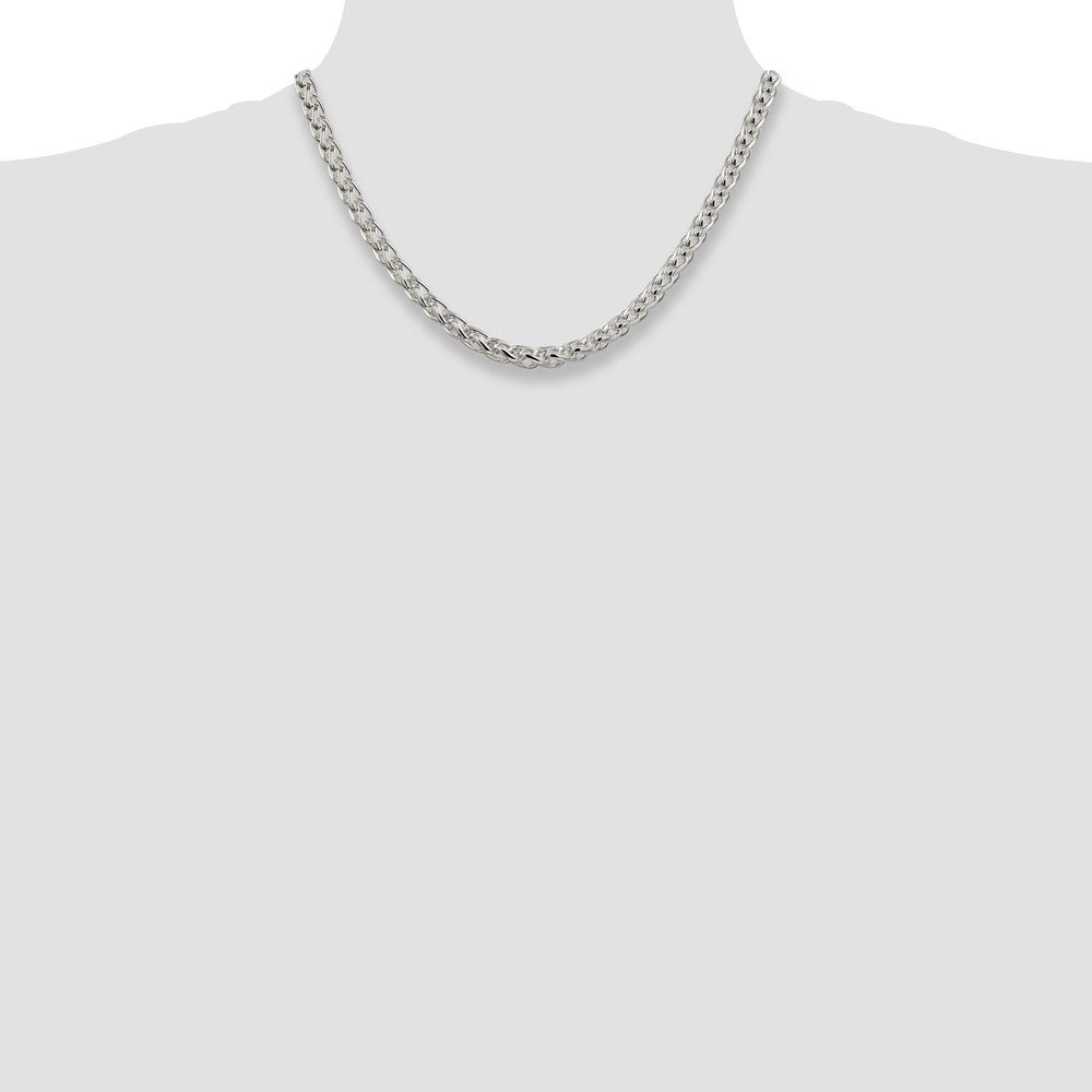 Sterling Silver 6mm Round Spiga Chain 18 Inches