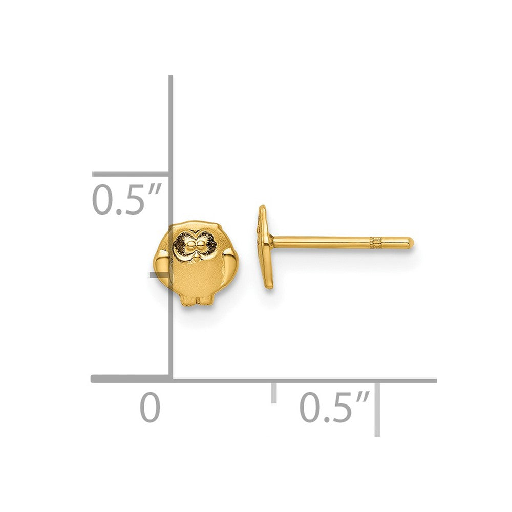 14k Madi K Polished & Satin Owl Post Earrings