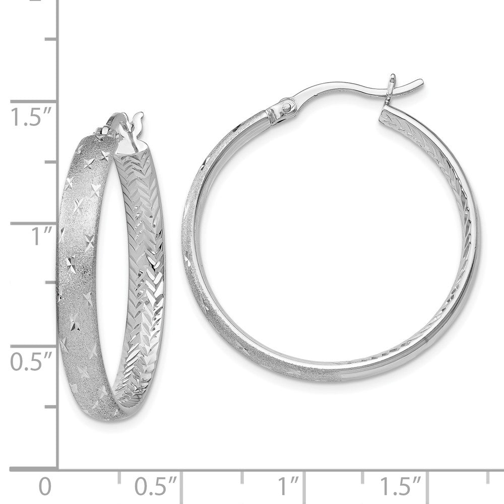 Sterling Silver Rhodium In/Out D/C Earrings