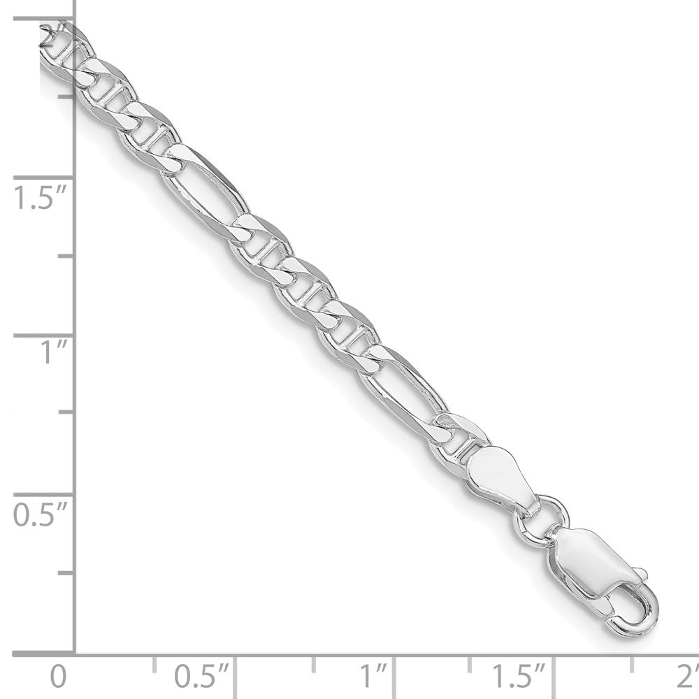 Sterling Silver Rhodium-plated 3.75mm Figaro Anchor Chain 7 inches