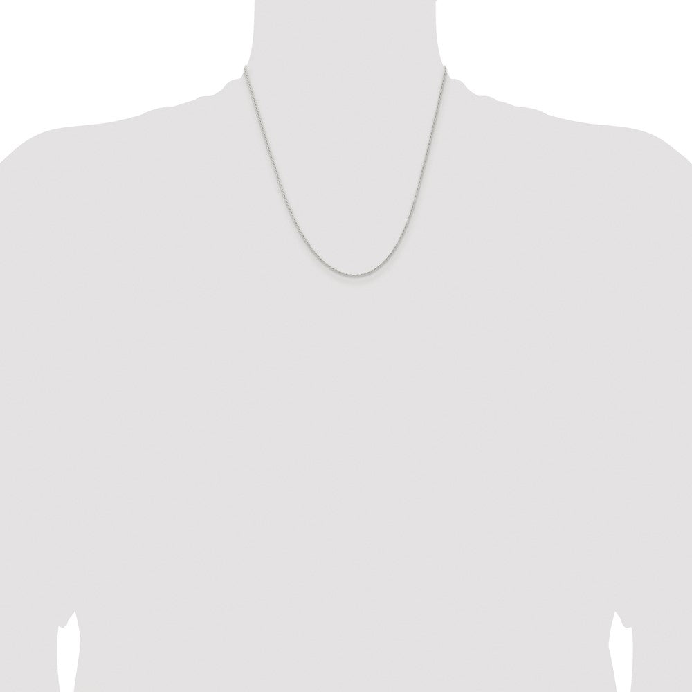 Sterling Silver Rhodium-plated 1.3mm Solid Rope Chain