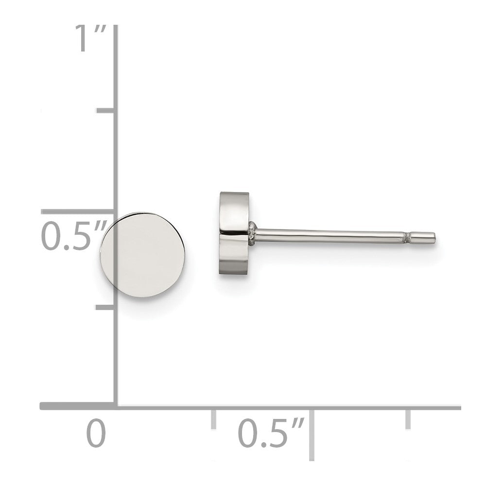 Stainless Steel Polished Circle Post Earrings