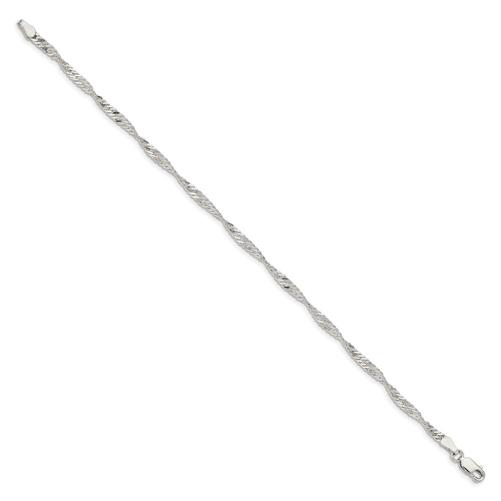 Sterling Silver 3mm Singapore Chain 8 inches