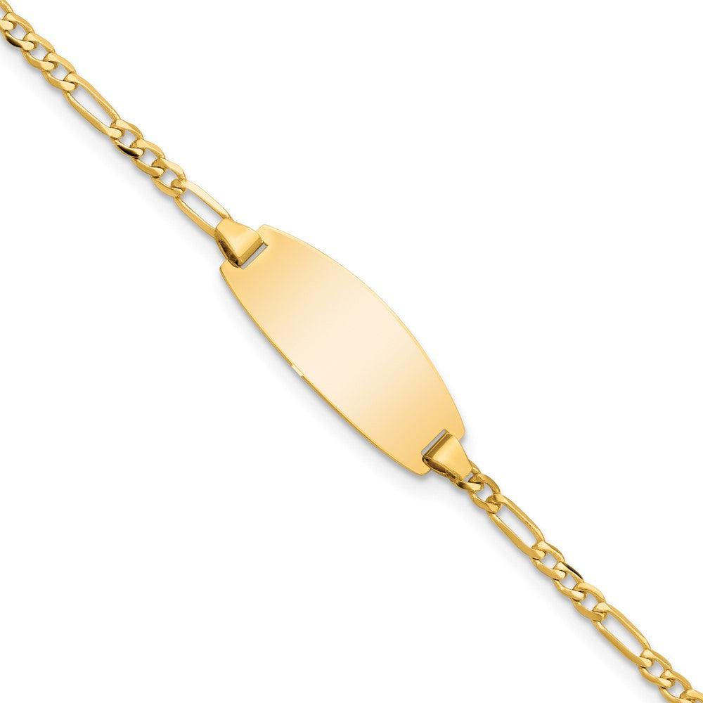 14k Oval Figaro ID Bracelet 5.5 inches
