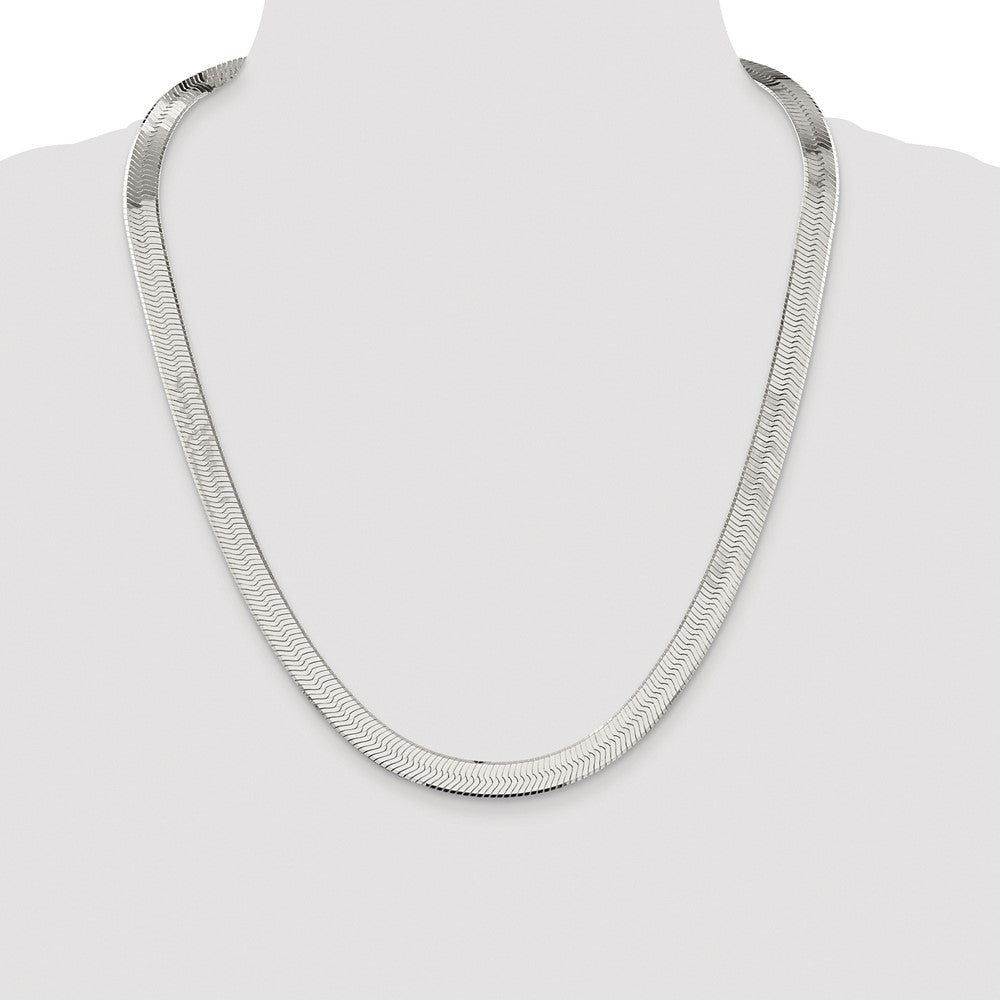 Sterling Silver Rhodium-plated 8.75mm Magic Herringbone Chain
