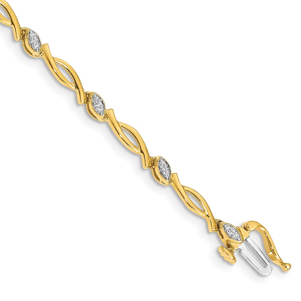 14k Diamond Bracelet 7 inches