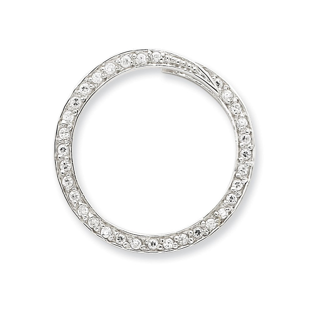 Sterling Silver CZ Circle Slide
