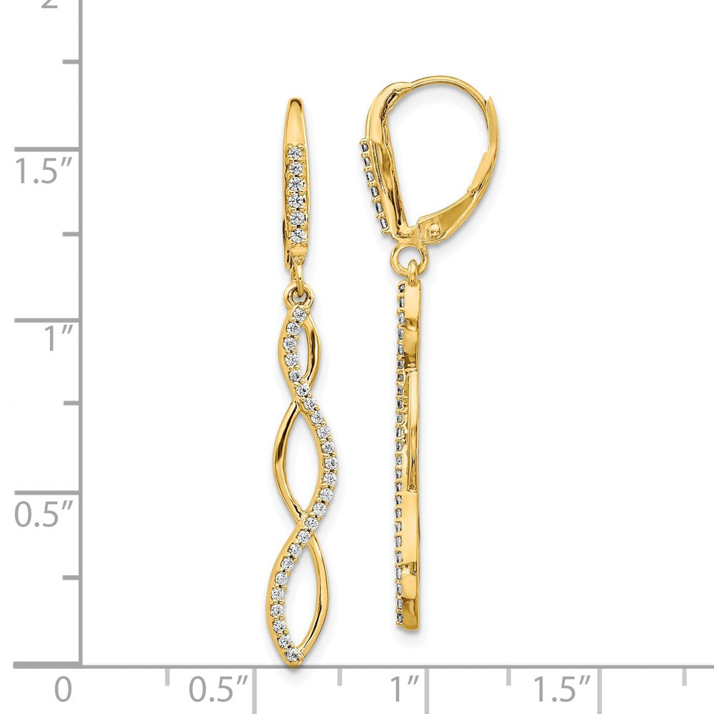 14k Diamond Leverback Earrings