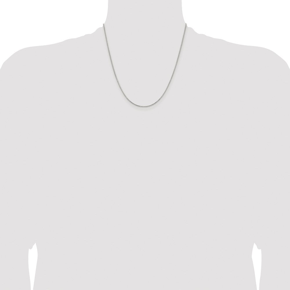Sterling Silver Rhodium-plated 1.25mm 8 Sided Diamond-cut Box Chain