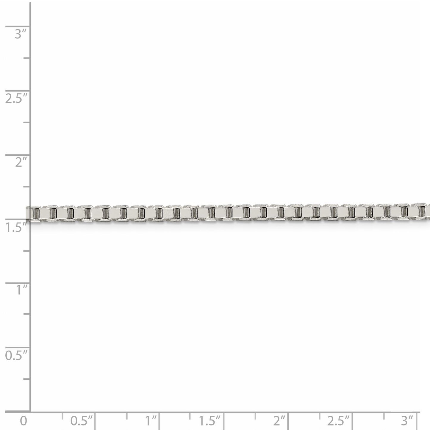 Sterling Silver 3.25mm Box Chain 24 Inches