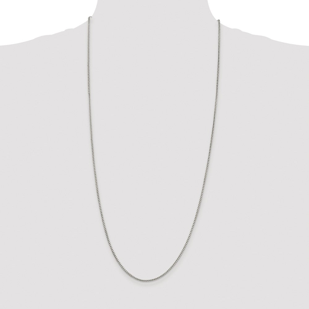 Sterling Silver Rhodium-plated 1.75mm Round Box Chain