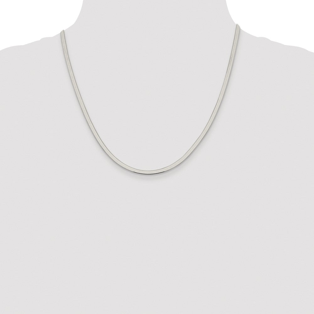 Sterling Silver Rhodium-plated 3mm Magic Herringbone Chain