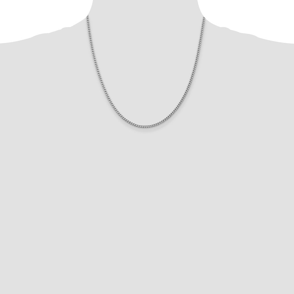 Sterling Silver Rhodium-plated 3mm Curb Chain 20 Inches