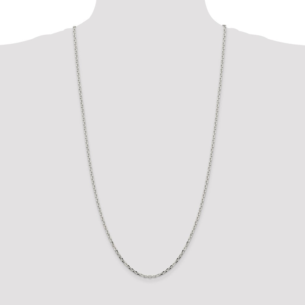 Sterling Silver 2.75mm Diamond-cut Forzantina Cable Chain 30 Inches